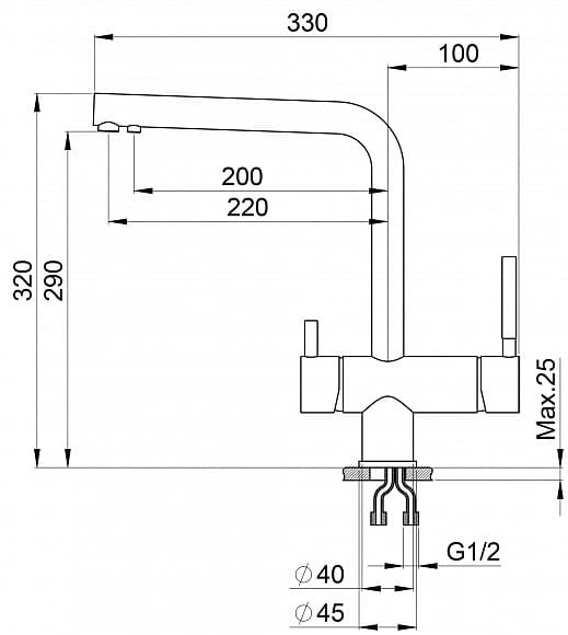 Смеситель Granula 2305 базальт